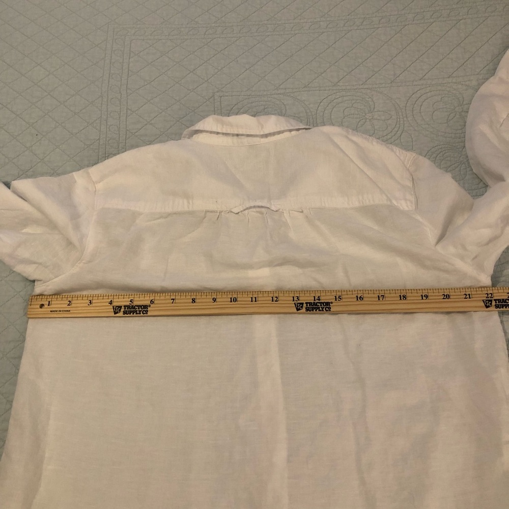 J Crew  white relaxed fit beach shirt dress. Size medium. - Picture 9 of 11